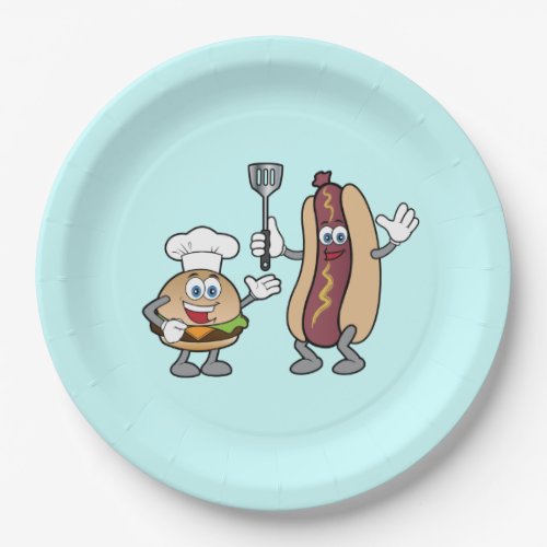 Cheeseburger and Hot Dog Party Plates Cook_Out