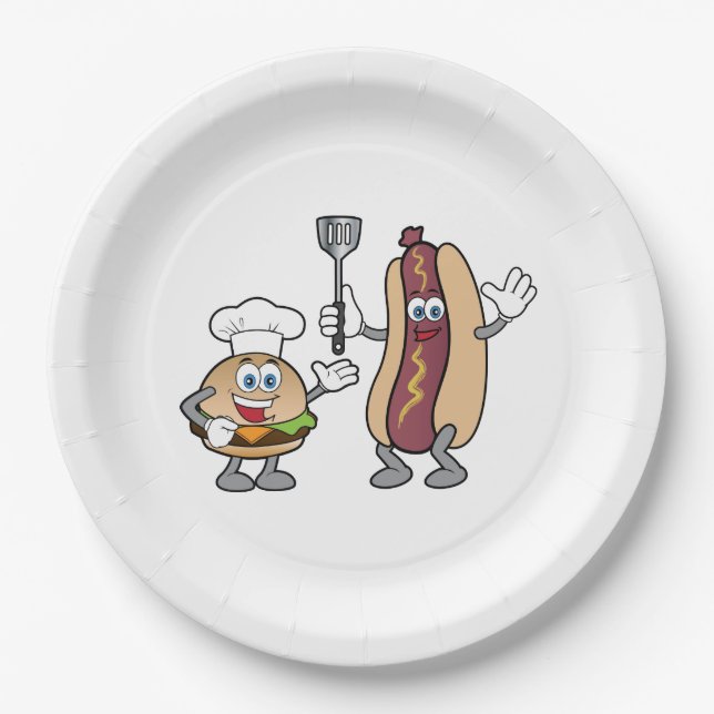 Cheeseburger and Hot Dog Party Plates Cook-Out (Front)