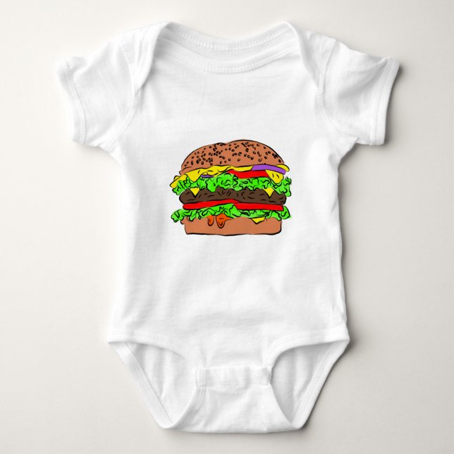 Cheeseburger Baby Bodysuit (Front)