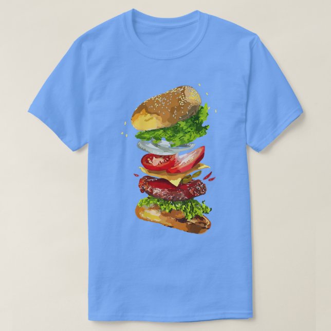 Cheeseburger  Backprint 2  T-Shirt (Design Front)