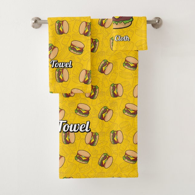 Cheeseburger Bath Towel Set (Insitu)