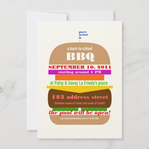 Cheeseburger BBQ Cookout Invitation Template