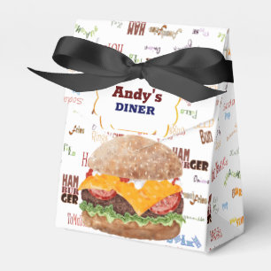 Cheeseburger BBQ Grill Fast Food Favor Boxes