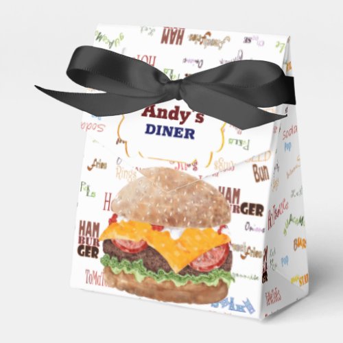 Cheeseburger BBQ Grill Fast Food Favor Boxes