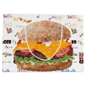 Cheeseburger BBQ Grill Fast Food Large Gift Bag (Back)