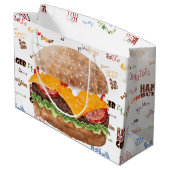 Cheeseburger BBQ Grill Fast Food Large Gift Bag (Back Angled)