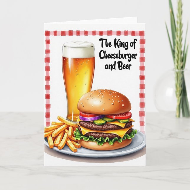 Cheeseburger Beer Fathers Day Card (Front)