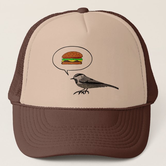 Cheeseburger Bird: Mountain Chickadee Trucker Hat (Front)