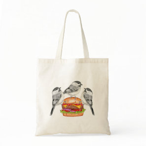 Cheeseburger Birds Mountain Chickadee Tote Bag