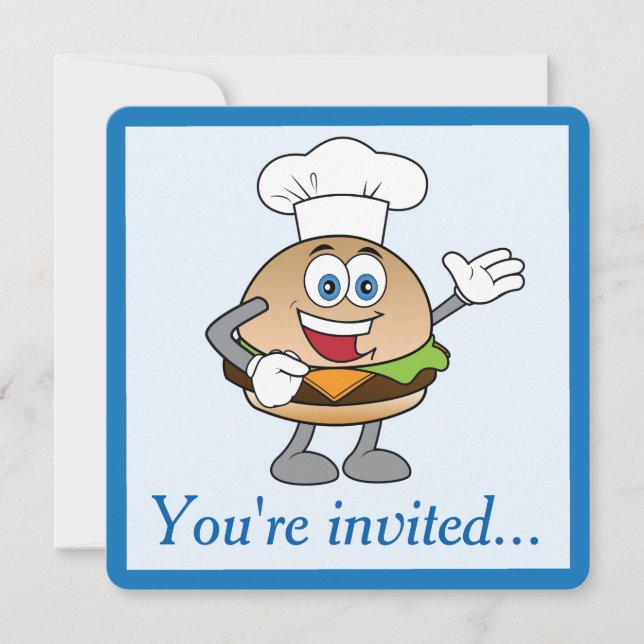 Cheeseburger Birthday Invitation (Front)