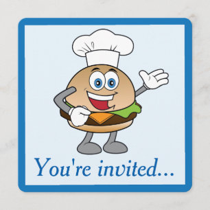 Cheeseburger Birthday Invitation