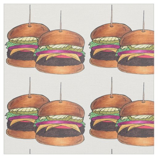Cheeseburger Burger Hamburger Sliders Bar Food App Fabric