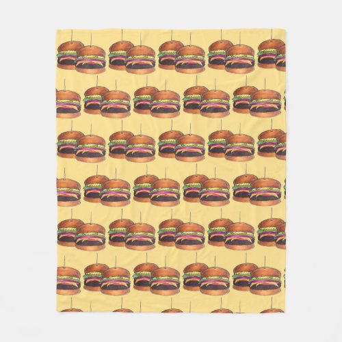 Cheeseburger Burger Hamburger Sliders Bar Food Fleece Blanket