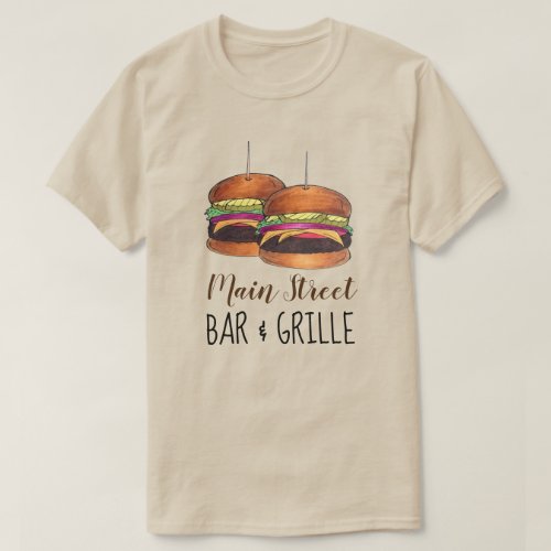 Cheeseburger Burger Hamburger Sliders Bar Pub T_Shirt