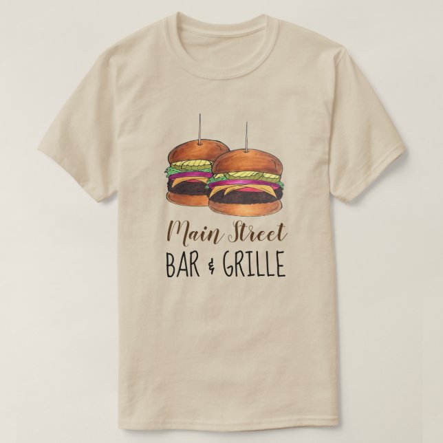 Cheeseburger Burger Hamburger Sliders Bar Pub T-Shirt (Design Front)