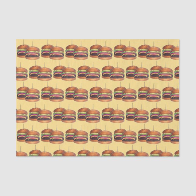 Cheeseburger Burger Hamburger Sliders Bar Pub Tissue Paper (Front)