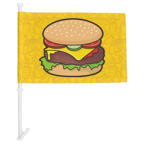 Cheeseburger Car Flag