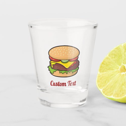 Cheeseburger Cartoon Shot Glass