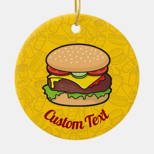 Cheeseburger Ceramic Ornament