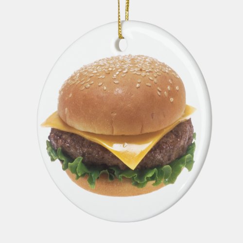 Cheeseburger Ceramic Ornament