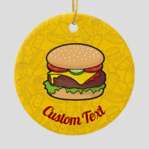 Cheeseburger Ceramic Ornament
