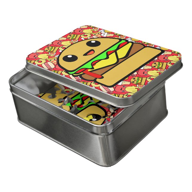 Cheeseburger Character Jigsaw Puzzle (Lid Open)