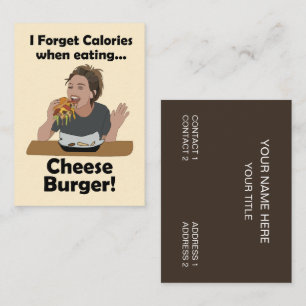 Cheeseburger Cheat Day Funny Fast Food Restaurant Business Card