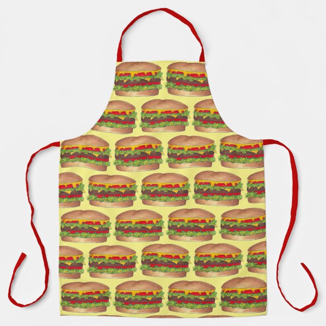 Cheeseburger Cheese Burger Fast Food Hamburger Apron (Front)