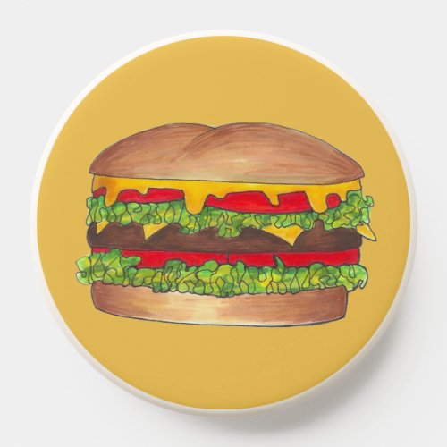 Cheeseburger Cheese Burger Hamburger Fast Food Bun PopSocket