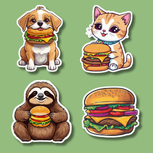 Cheeseburger Chews Waterproof Sticker
