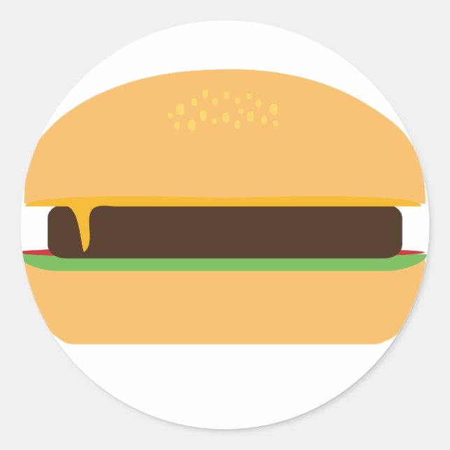 Cheeseburger Classic Round Sticker (Front)