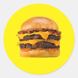 Cheeseburger Classic Round Sticker