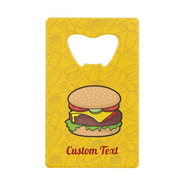 Cheeseburger Credit Card Bottle Opener (Front)