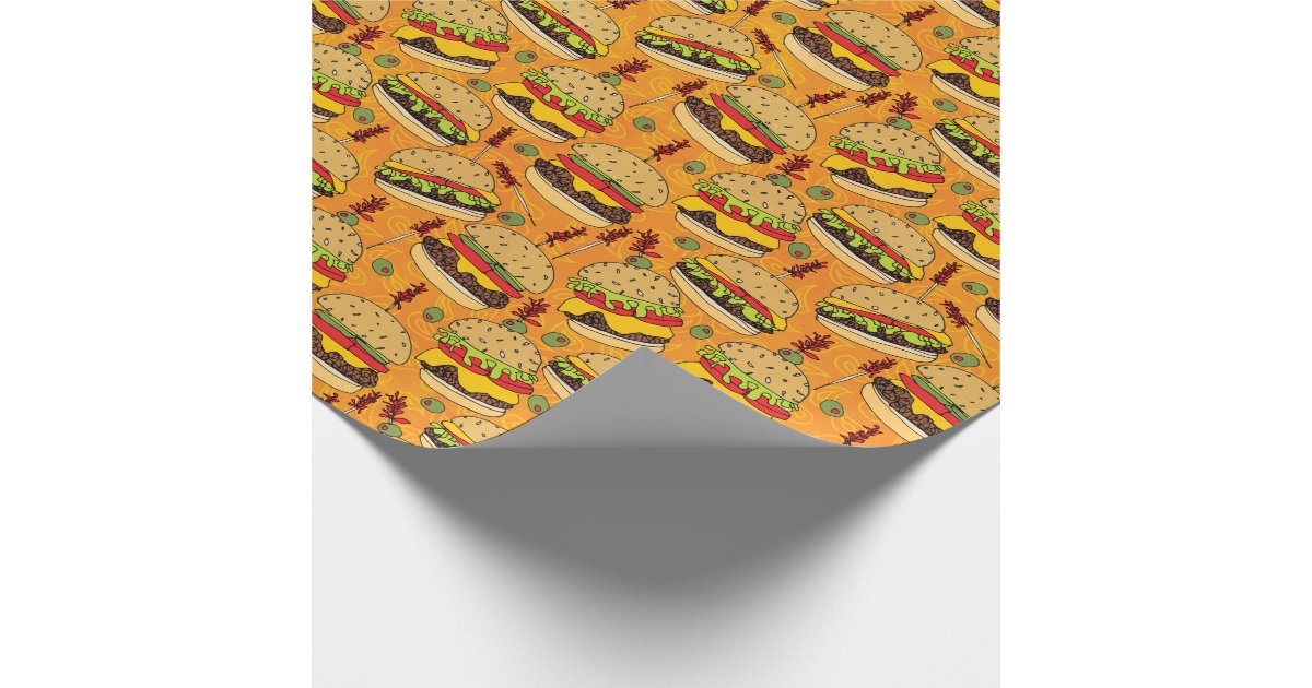 Cheeseburger Deluxe Wrapping Paper Zazzle