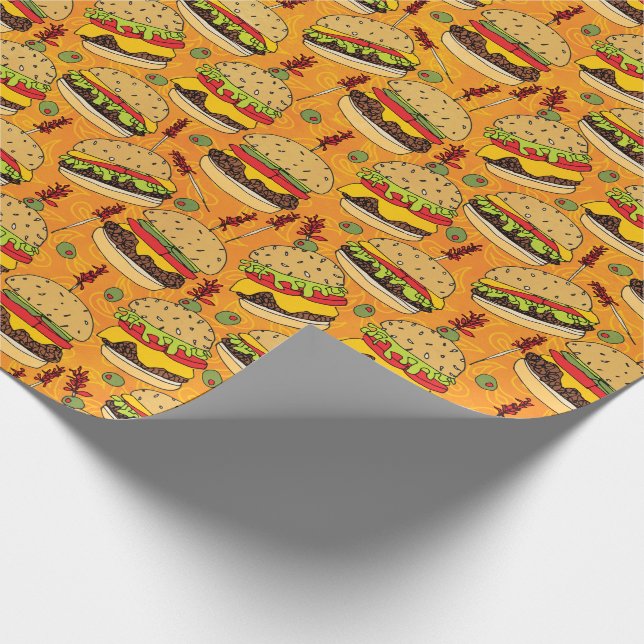 Cheeseburger Deluxe Wrapping Paper (Corner)