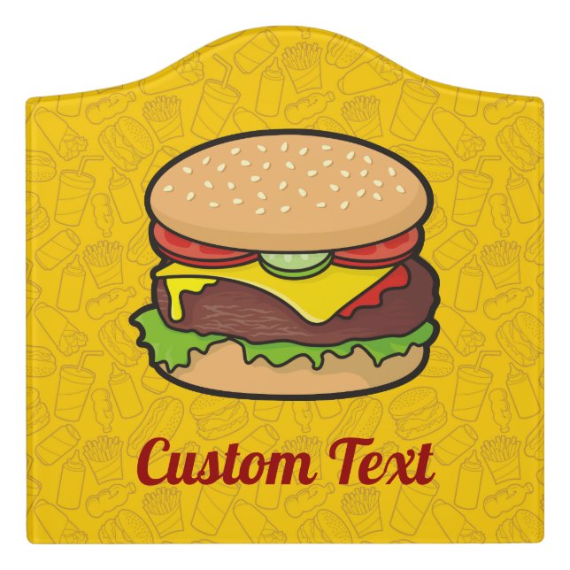 Cheeseburger Door Sign (Large Crest Front)