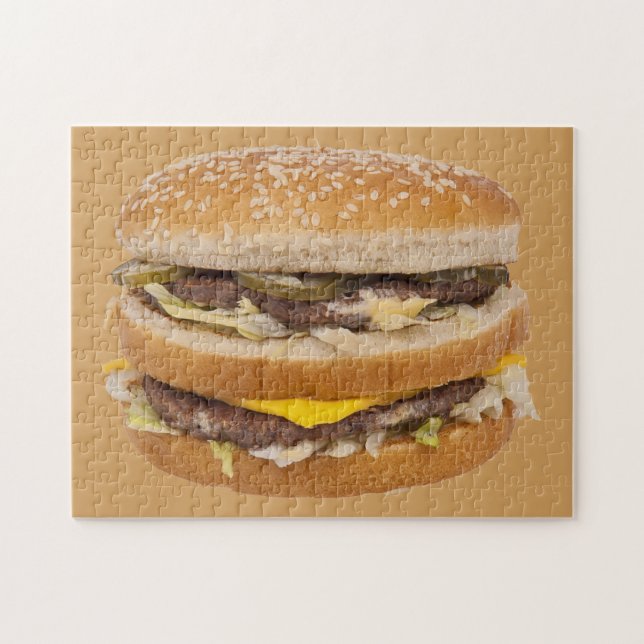 Cheeseburger double fast food jigsaw puzzle (Horizontal)