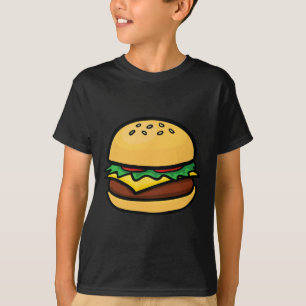 Cheeseburger Emoticon Hamburger Cheese Bbq  T-Shirt