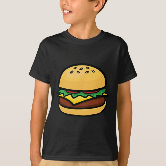 Cheeseburger Emoticon Hamburger Cheese Bbq  T-Shirt (Front)