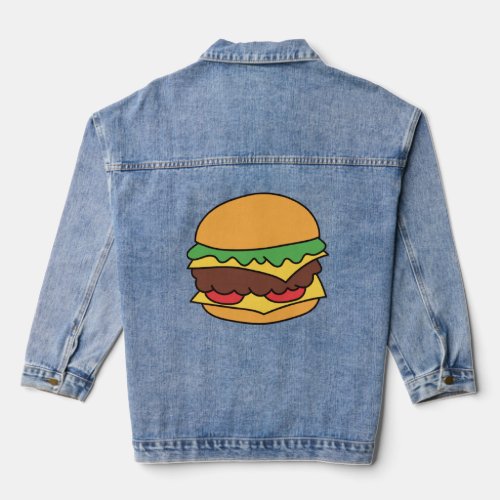 Cheeseburger Fast Food Burger  Denim Jacket