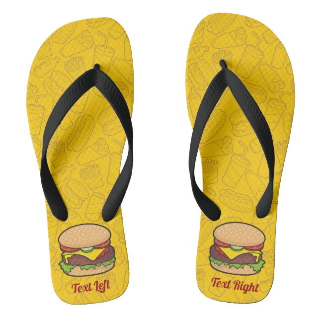 Cheeseburger Flip Flops (Footbed)