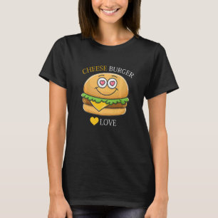 Cheeseburger French Fry & Hamburger Food Heart T-Shirt