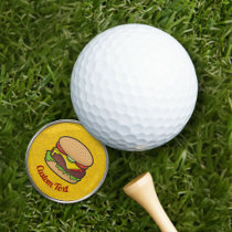 Cheeseburger Golf Ball Marker