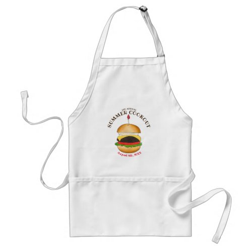 Cheeseburger Hamburger Burger Picnic Barbecue BBQ Adult Apron