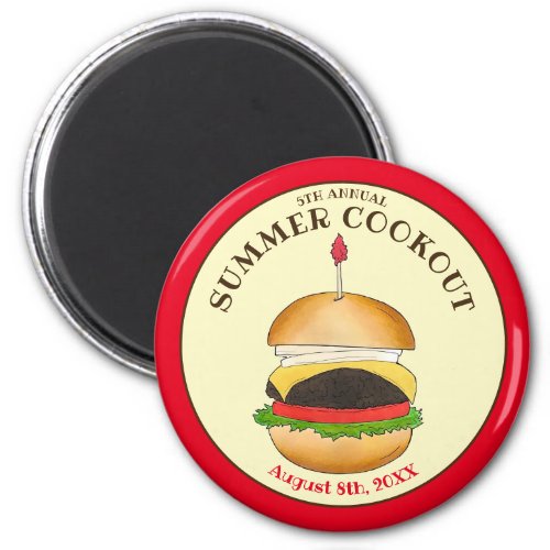Cheeseburger Hamburger Burger Picnic Barbecue BBQ Magnet