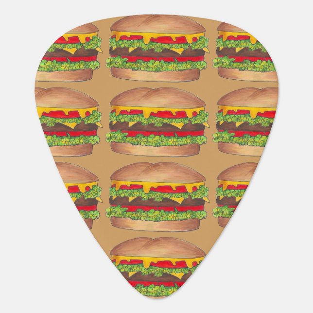 Cheeseburger Hamburger Fast Food Burger Foodie Guitar Pick (Front)