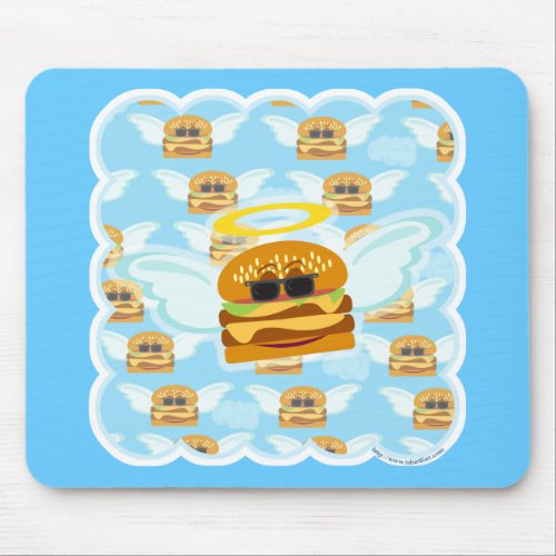 Cheeseburger Heaven Fun Sky Burger Design Mouse Pad