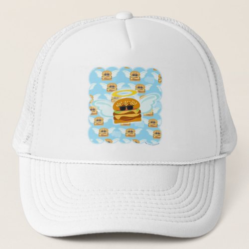 Cheeseburger Heaven Fun Sky Food Toon Trucker Hat