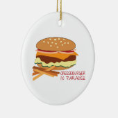 Cheeseburger In Paradise Ceramic Ornament (Right)