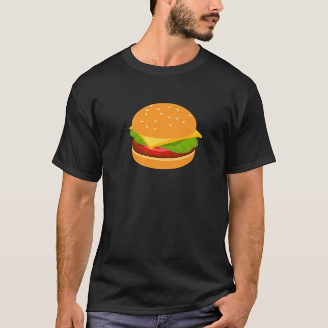 Cheeseburger Inspired Burger Emoticon Related Fast T-Shirt (Front)